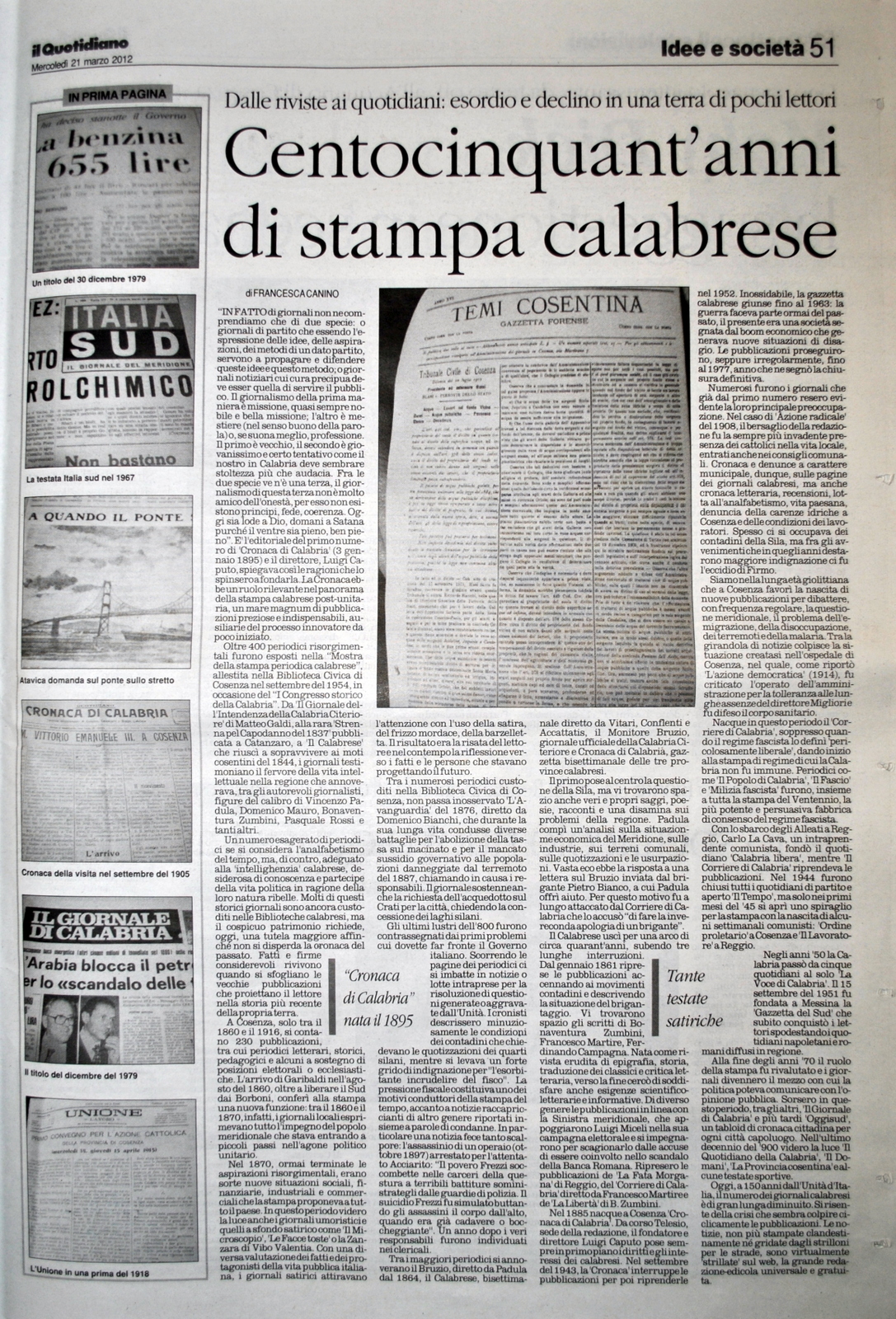 Giornalismo. Centocinquant'anni di stampa calabrese. Dalle