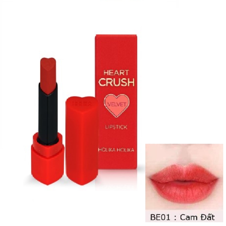 Son Mềm Mịn Lâu Trôi Holika Holika Heartcrush Lipstick Comfort Velvet Màu BE01