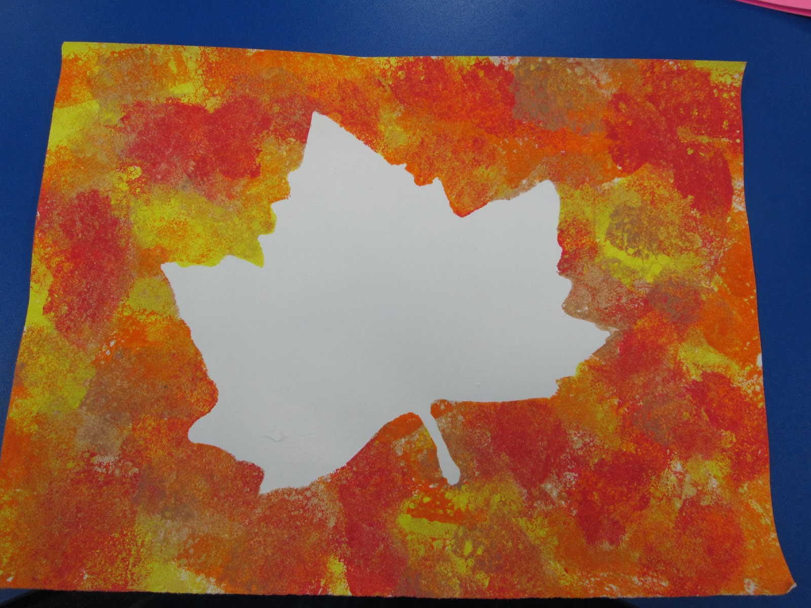 Adventures in Third Grade Leaf Sponge Art