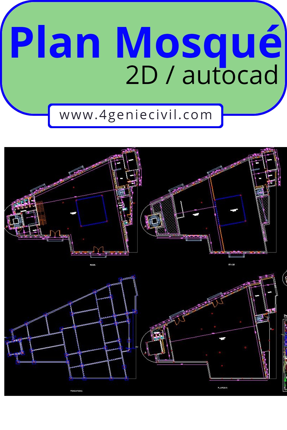 plan mosquée dwg gratuit