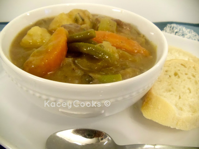 It's a beefy hug in a bowl! One pot rustic beef stew from KaceyCooks