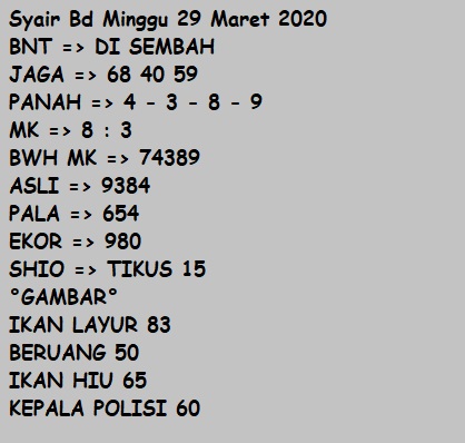 Syair Terjitu Singapore 29 Maret 2020 Syair Terjitu Syair Terjitu Singapore 29 Maret 2020 Syair Terjitu