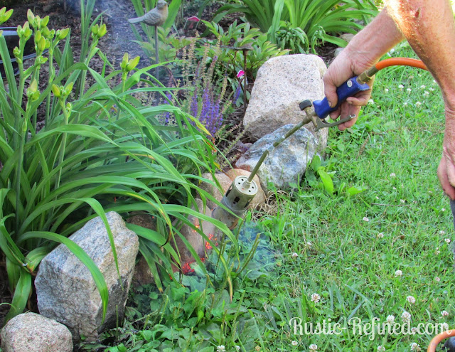 How to trim around flower beds
