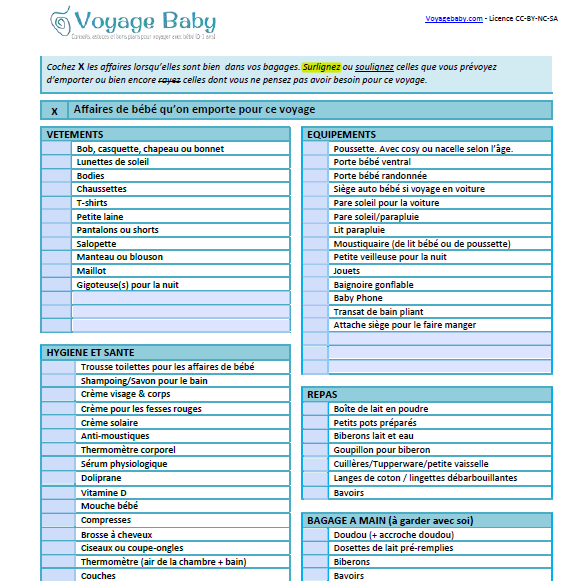 Faire la valise de bébé : la checklist indispensable