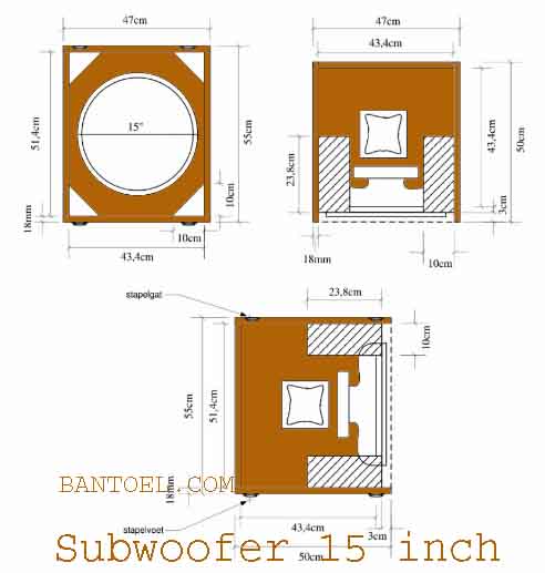 Ukuran Box Speaker Subwoofer 15 Inch Rumahan Caixa De Som