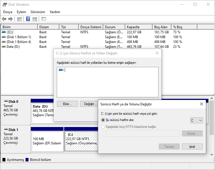 Windows 10'da Sürücü harfi nasıl değiştirilir 4 20201220 4