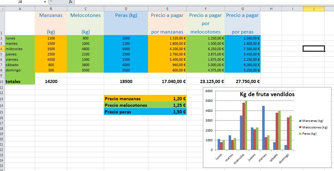 BUSCARH en Excel hoja de cálculo