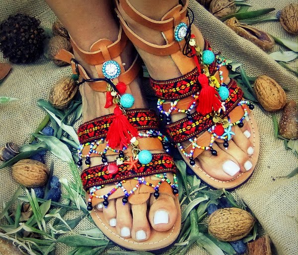 Beaded Flat Sandals