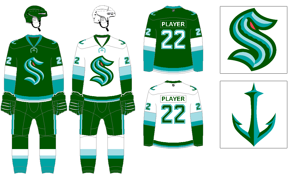 We made a Seattle Kraken logo and uniform concepts because why not