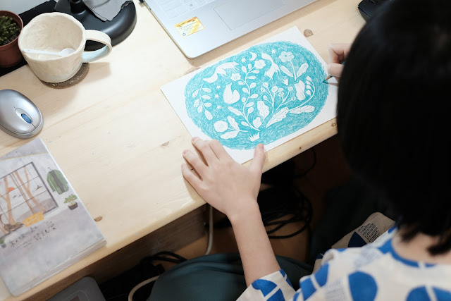 兒童島插畫家繪製與許許兒合作的印花