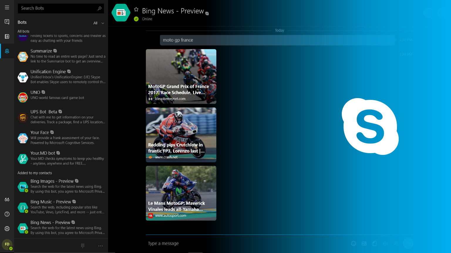 Оне после обновления. Старое приложение скайпа. Skype Bing bot. Бот Bing в скайпе это. News Preview.