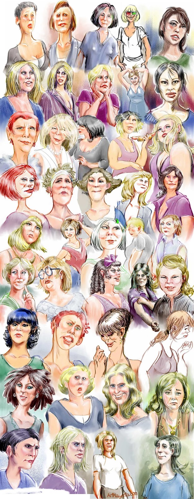 A gallery of women caricature portraits by Ulf ArtMagenta