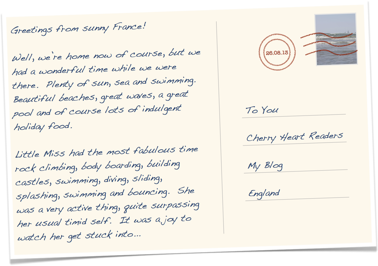 Things to write on postcards image