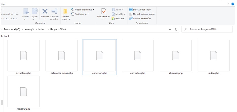Archivos php del proyecto