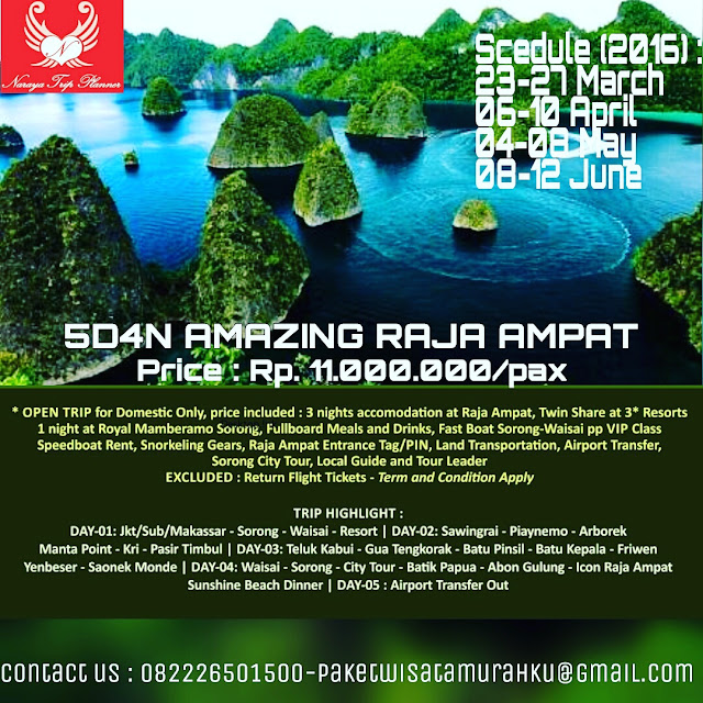 Paket Wisata Raja Ampat Murah Amazing Paket Wisata Raja Ampat Murah Amazing