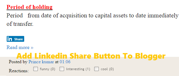 Add Linkedin Share Button To Blogger Add Linkedin Share Button To Blogger