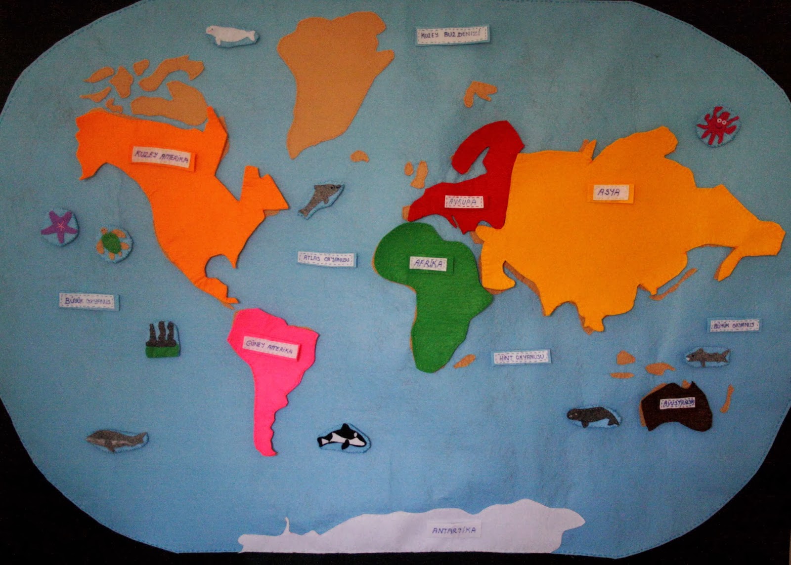 Montessori Ev Okulu Montessori Kıtalar, Okyanuslar