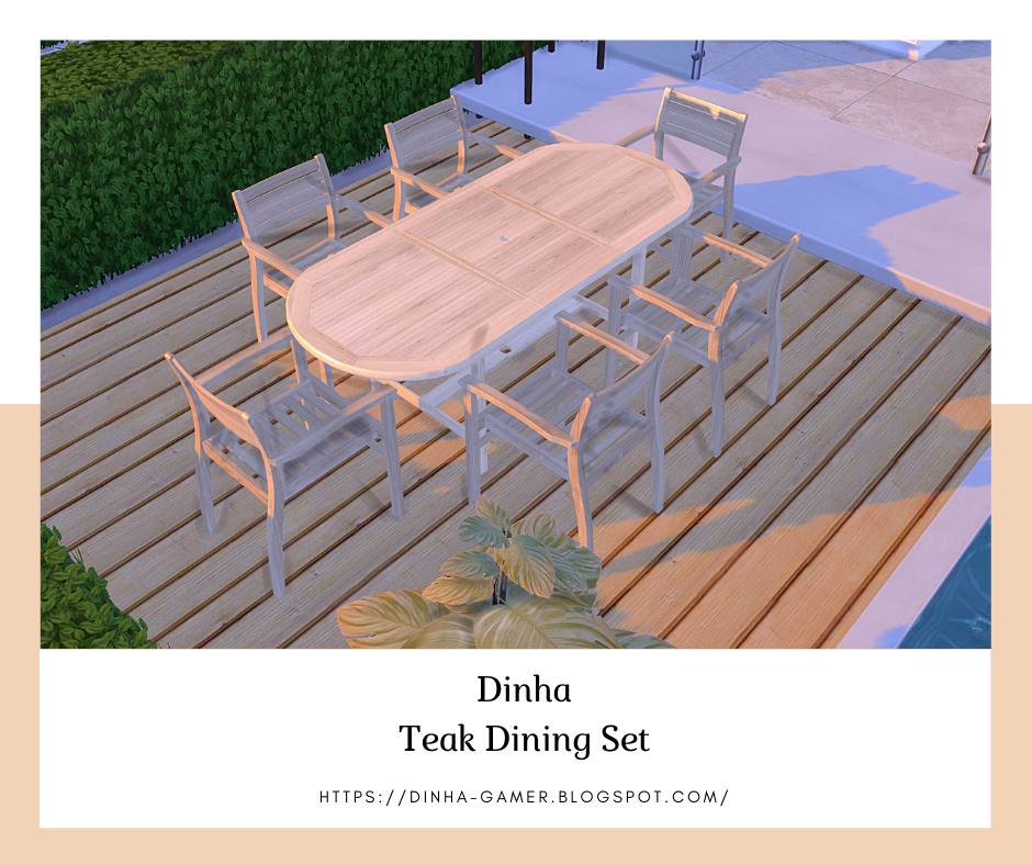 Teak Dining Set | Table & Chair (Garden) - Dinha