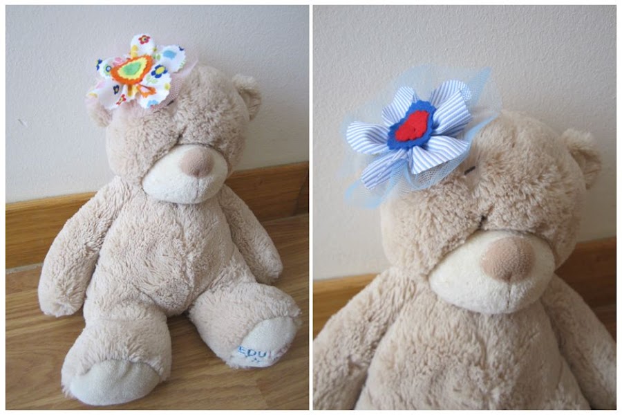 mis nancys, mis peques y yo, tutorial facil DIY flor de tul colores peluche