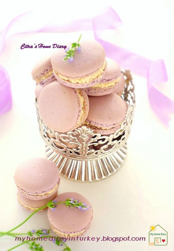 Citra's Home Diary Lavender Macarons with honey lavender white