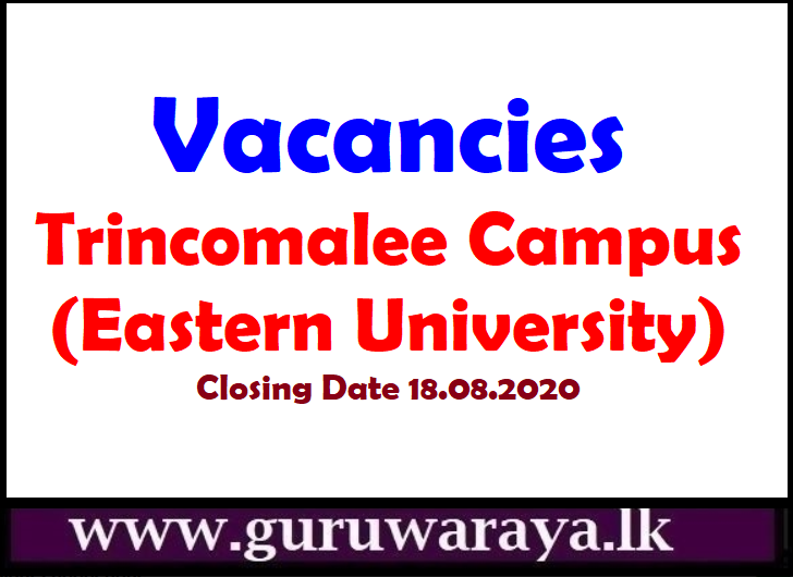 Vacancies : Trincomalee Campus (Eastern University)