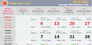 kalender bali maret 2022 masehi - kanalmu