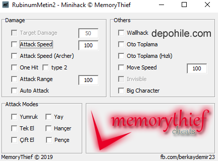 Metin2 MemoryThief Damage,Atak,Wall Hile Mayıs 2019 Rubinum2