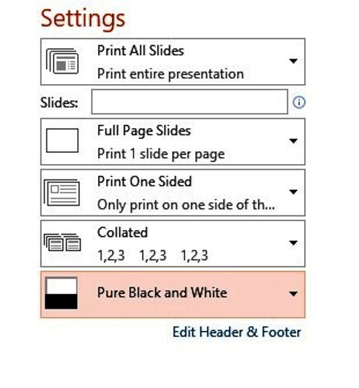 Cara Print Hitam Putih (Pure Black and White ) PowerPoint 2013 dan 2016