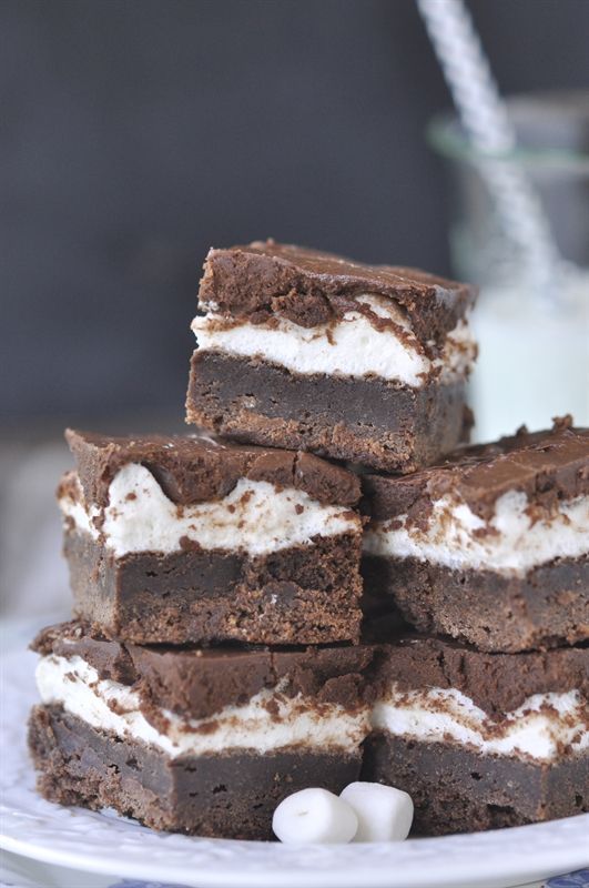 Marshmallow Brownies Healthy Food Diet Family