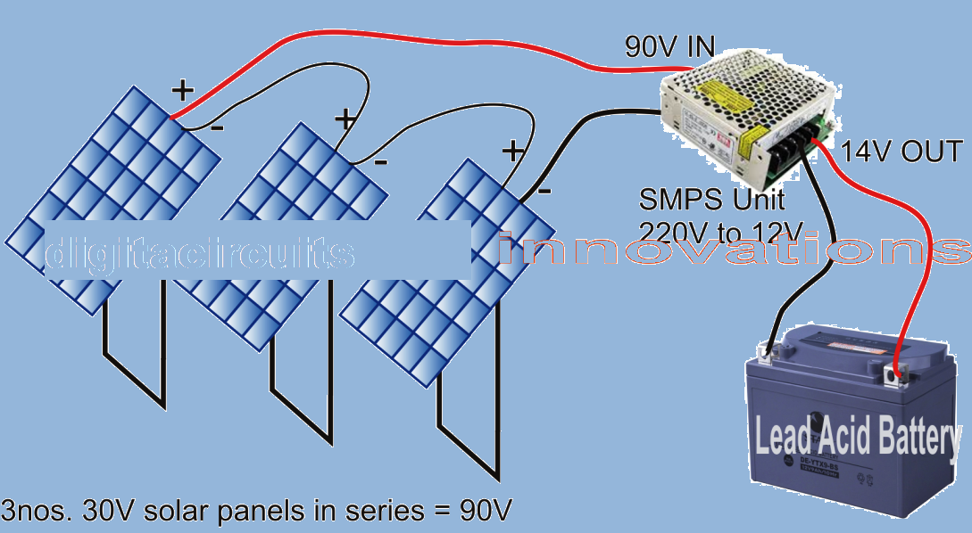 Convert SMPS into a Solar Charger Circuit Diagram