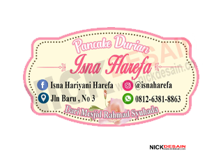 pancake durian isna haerefa - percetakan tanjungbalai - logo label