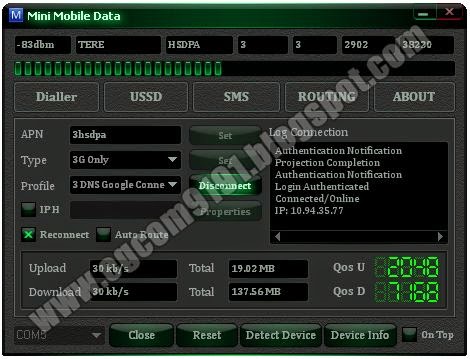 Tampilan Mini Mobile Data v1.4b