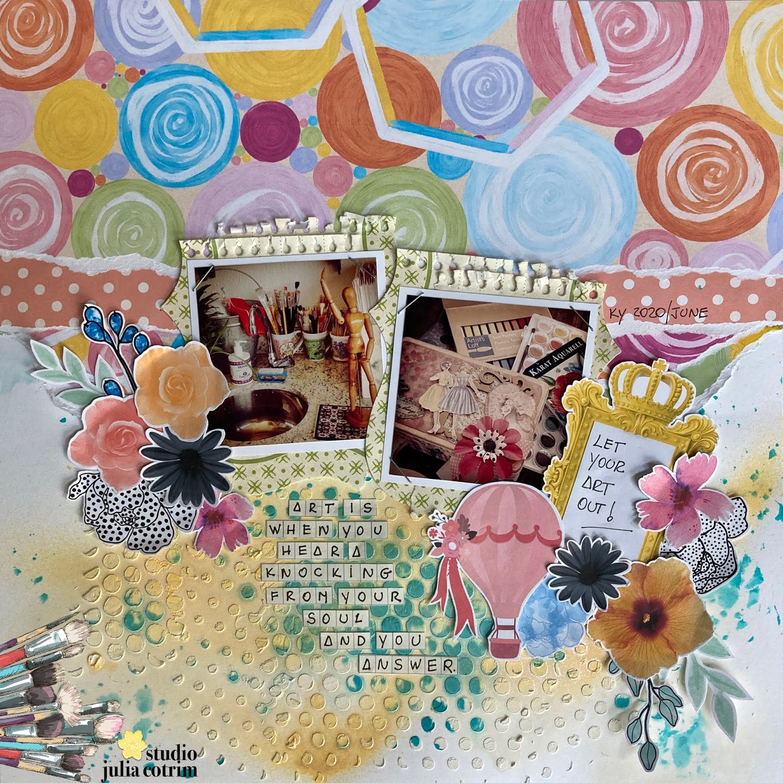 Studio Julia Cotrim {let your art out, layout de scrapbooking"} crop com Dea Albuquerque, by