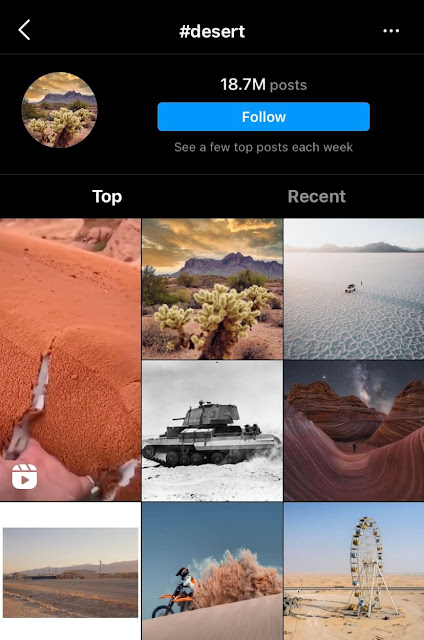 Desert travel hashtags for Instagram