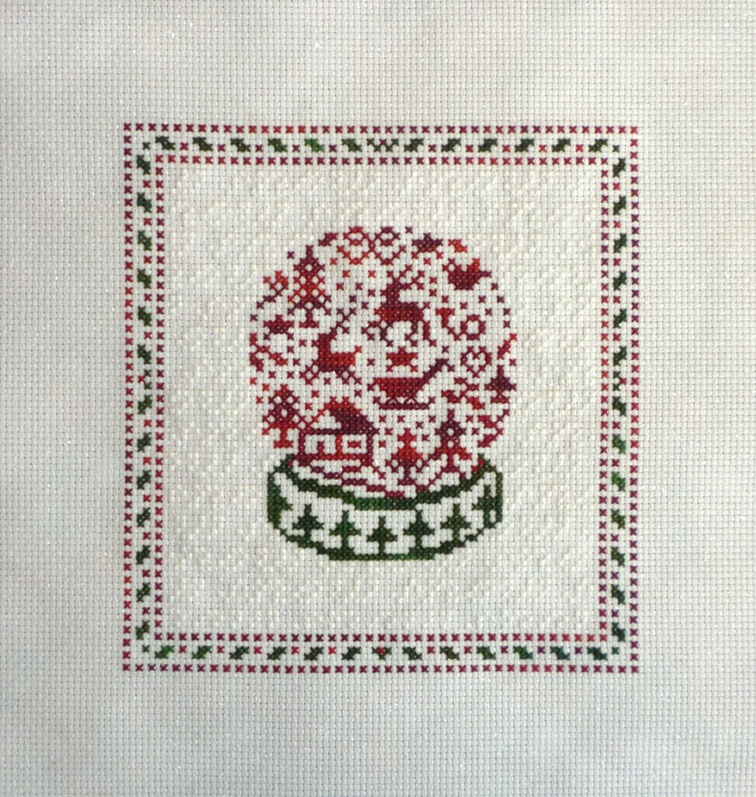 Ten Hour Stitcher: French Country Snow Globe - started and finished!