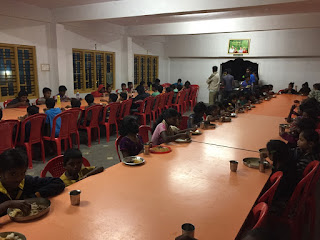 Dinner time at the children's home in Hunsur