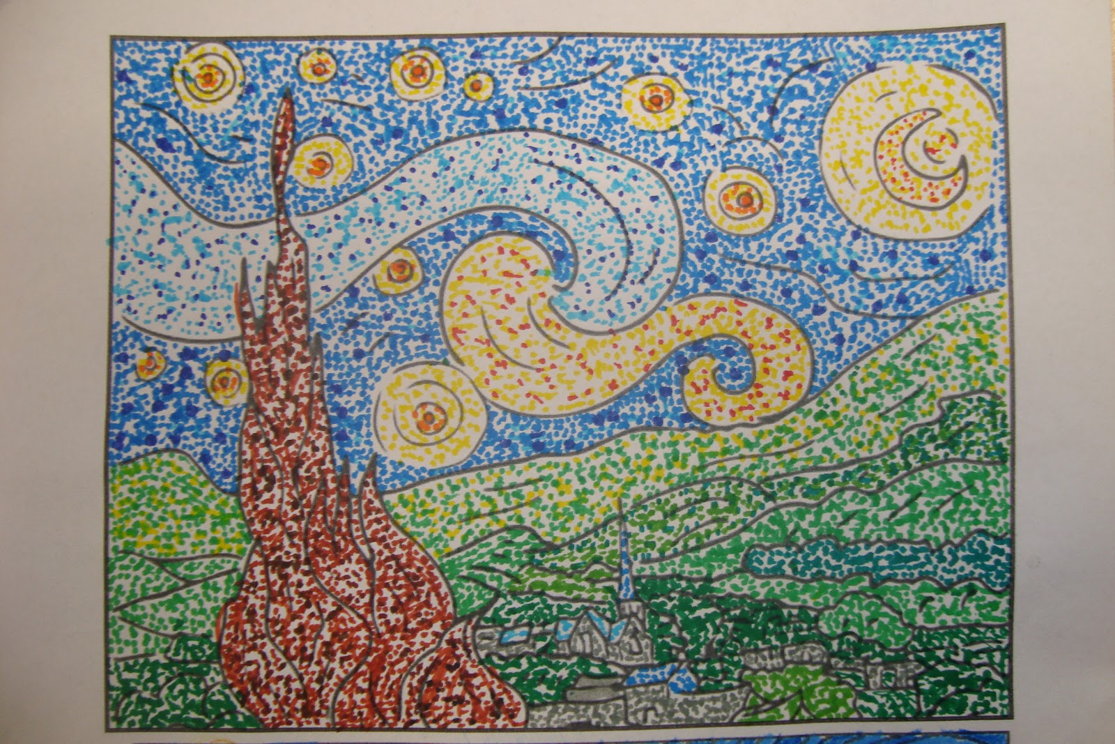 Disegni Con La Tecnica Del Puntinismo Stampae Colorare