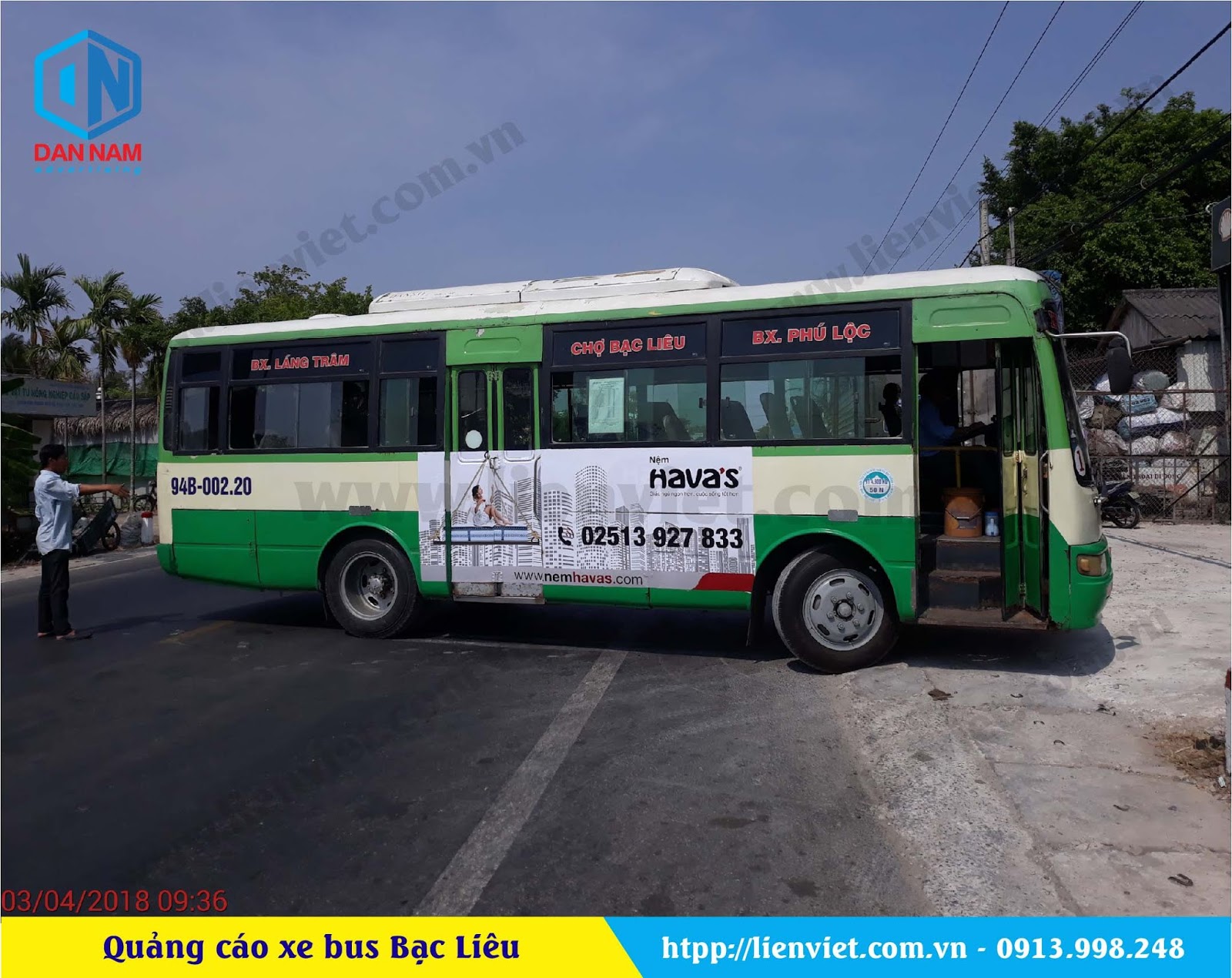 Quảng cáo xe bus Miền Tây: Nệm Havas và nệm Kim Cương quảng cáo trên xe ...