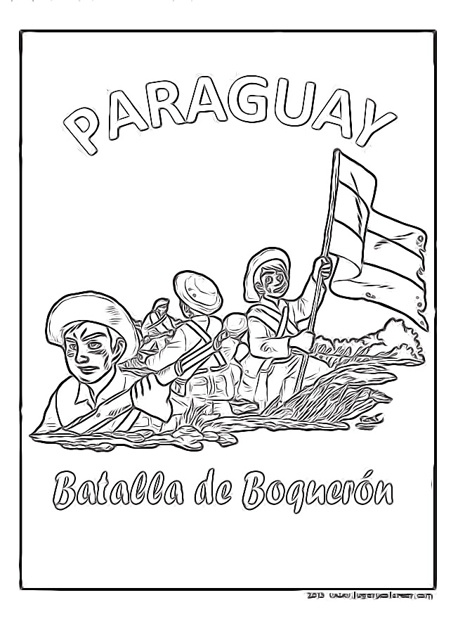 Colorear Batalla de Boquerón Paraguay y Bolivia - Jugar y Colorear