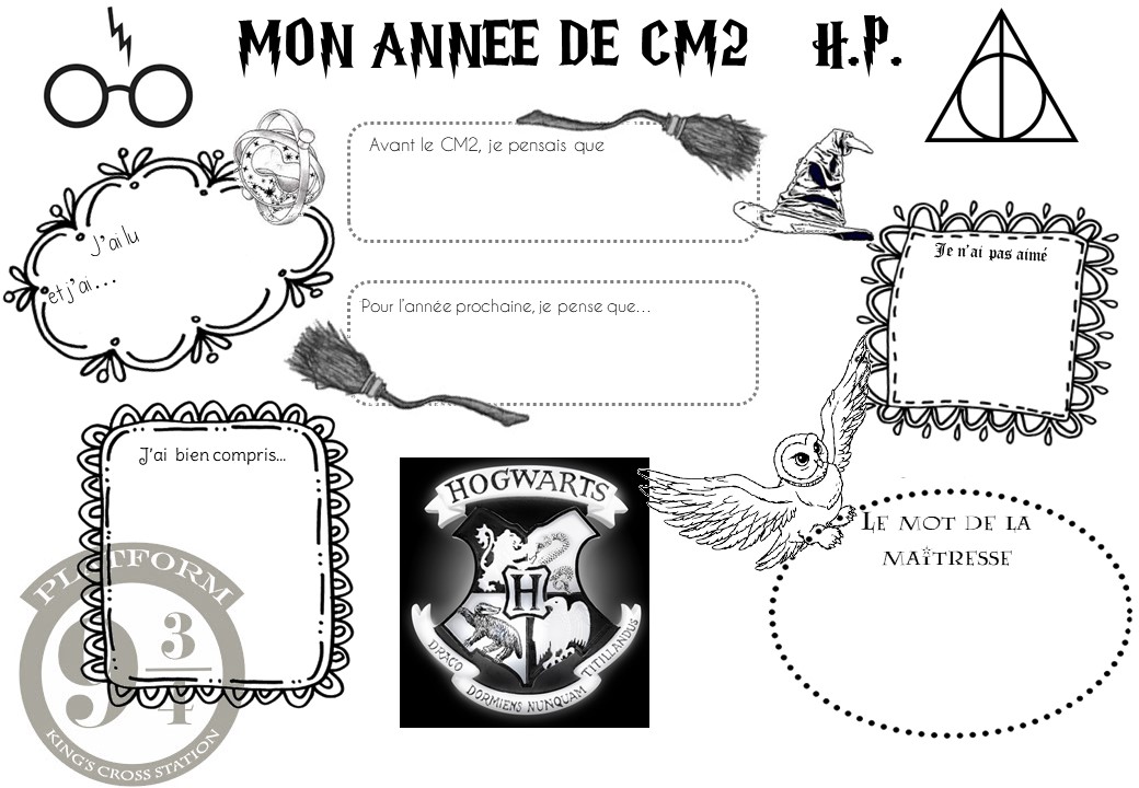 Page De Garde Cahier De Leçons Harry Potter www.livredesapienta.fr