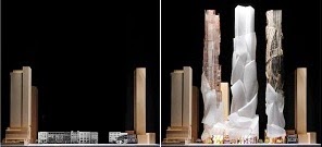 David Mirvish & Frank Gehry: King Street West proposed towers - before & after.