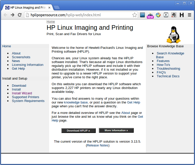 hp linux imaging and printing system