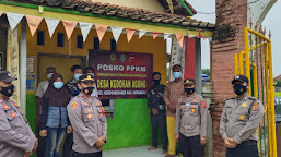 Tim Asistensi PPKM Mikro Polres Indramayu Monitoring Posko PPKM Desa Kedokan Agung