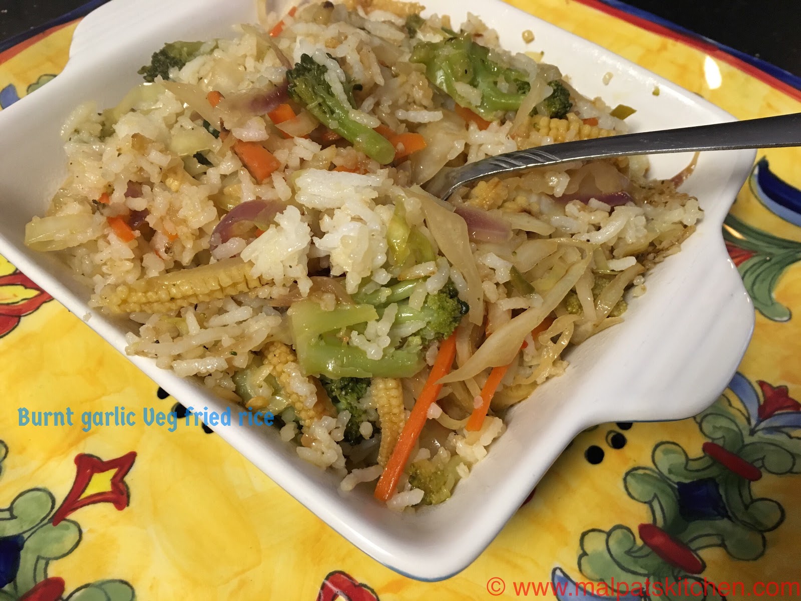 BURNT GARLIC VEG FRIED RICE Malpats Kitchen
