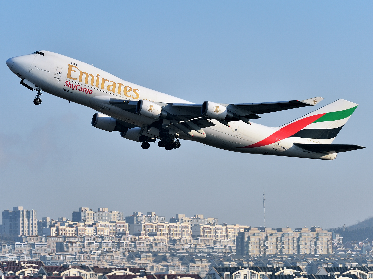 Emirates Cargo Boeing 747400 Freighter in Climbing Phase AircraftWallpaper 3854