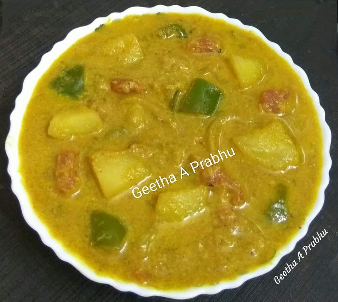 Cooking With Geetha Potato Capsicum Curry