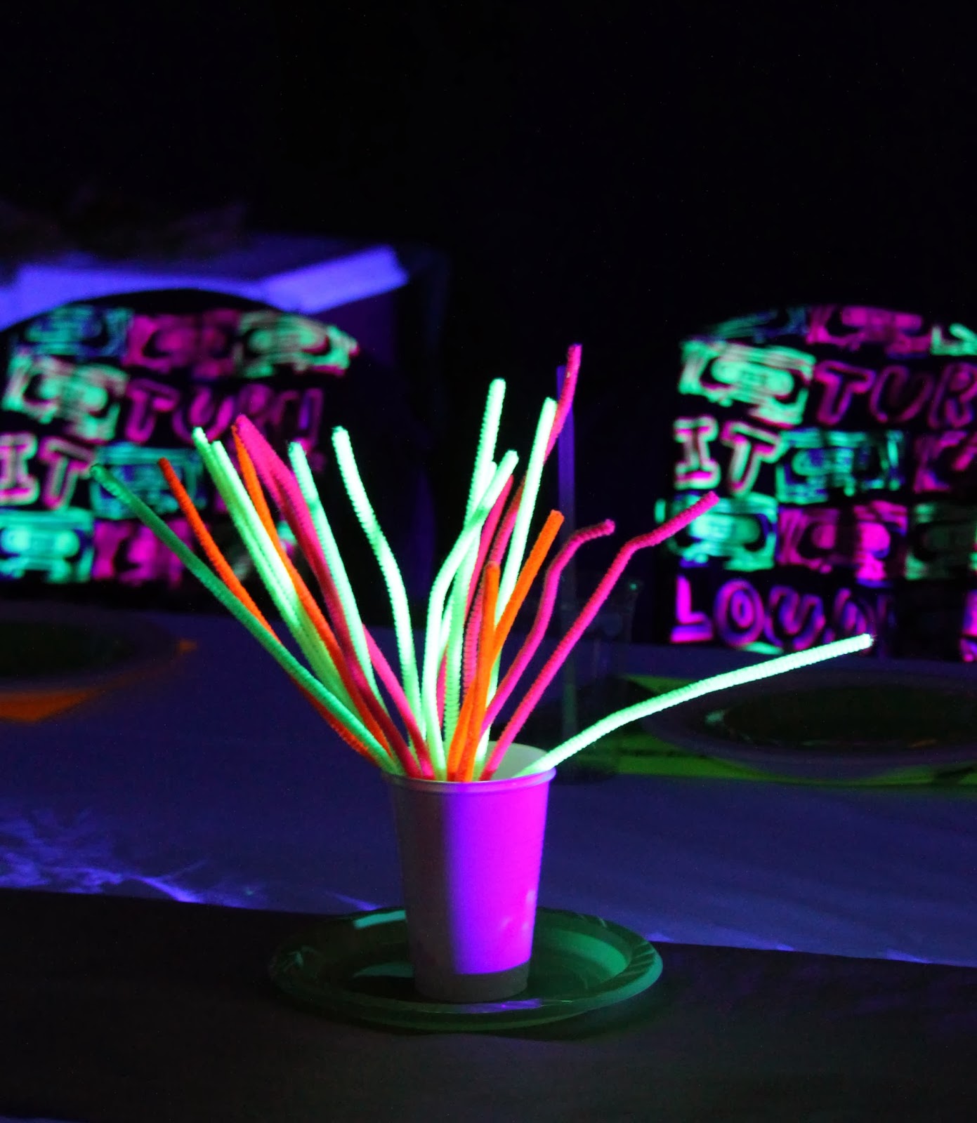 THREElittleBIRDS Neon Glow in the Dark  Birthday Party