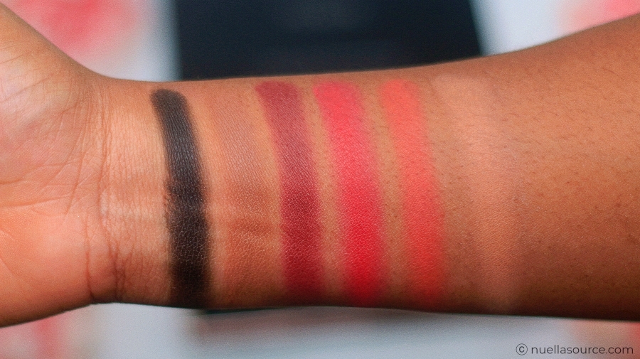 Focallure eyeshadow palette bright lux swatches on black skin