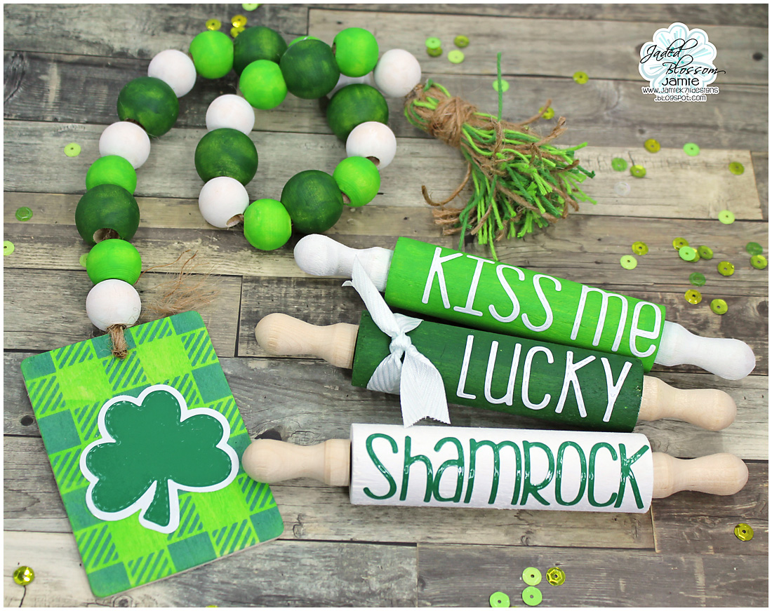 Jaded Blossom St. Patrick's Day Bead Garland and Rolling Pins