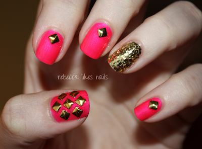 rebecca likes nails: time for a HOT mani - featuring studs from Born Pretty